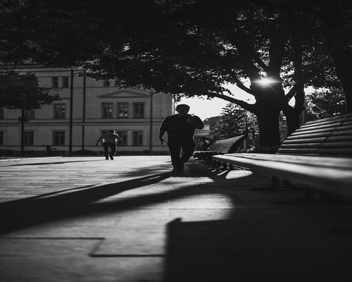 morning walk through an Indonesian city park